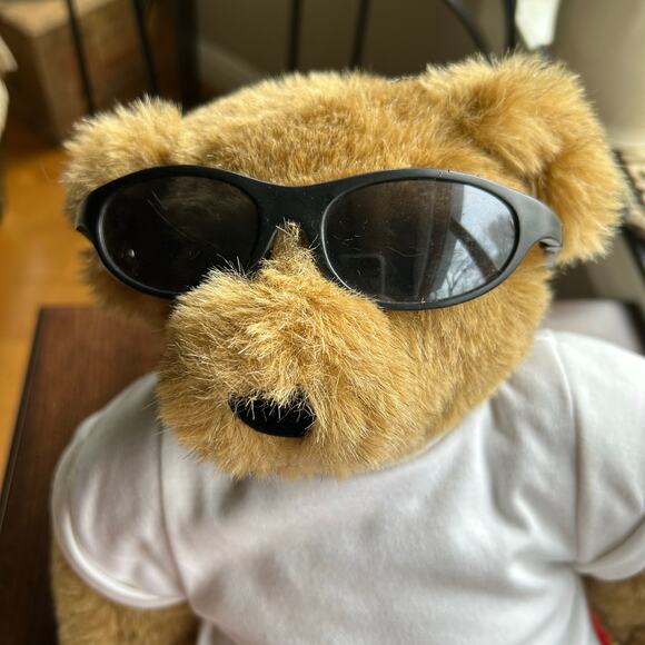 New! Vermont Teddy Bear Cool Guy Bear with Sunglasses and Love Tattoo - Picture 5 of 11